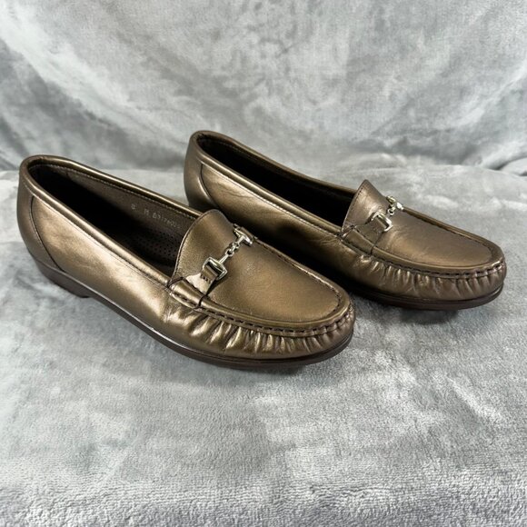 SAS womens shoes size 8M bronze all day comfort loafers slip on - Picture 11 of 16
